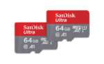 SanDisk 64GB Ultra microSDXC card + SD adapter up to 140 MB/s